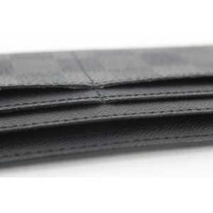 Louis Vuitton Black Damier Graphite Long Card Holder Wallet case 157lvs430