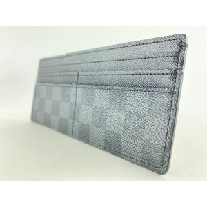 Louis Vuitton Black Damier Graphite Long Card Holder Wallet Case