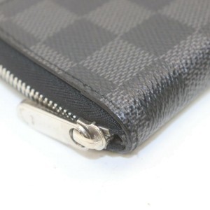 Louis Vuitton Damier Graphite Zippy Coin Wallet Compact Zip Around Purse 861782