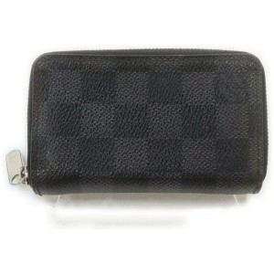 Louis Vuitton Damier Graphite Zippy Coin Wallet Zip Around Compact 861772
