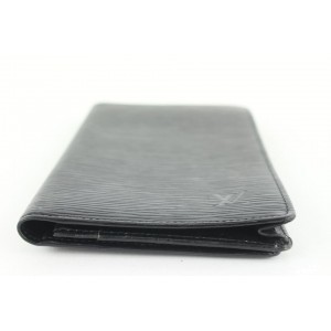 Louis Vuitton Black Epi Leather Noir Long Bifold Flap Wallet 155lvs430