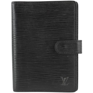 Louis Vuitton Black Epi Leather Noir Small Ring Agenda PM Diary Cover 17LVS1210