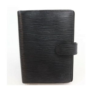 Louis Vuitton Black Epi Leather Noir Small Ring Agenda PM  Diary Cover 863314