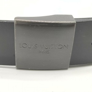 Louis Vuitton Black Gunmetal Ceinture Carre Belt 862911