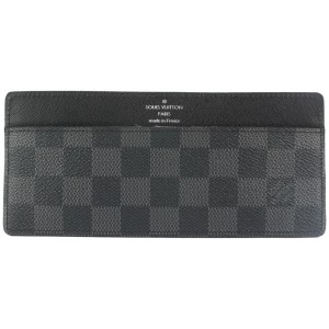 Louis Vuitton Black Damier Graphite Long Card Holder Wallet Case Porte Cartes 40lvs4