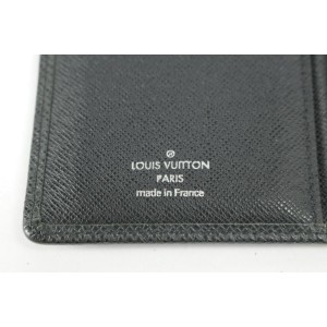 Louis Vuitton Black Taiga James Brazza Wallet Bifold Long Flap 5LK1210