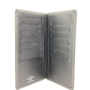 Louis Vuitton Black Taiga Leather Long Bifold Flap Wallet 10ALV102