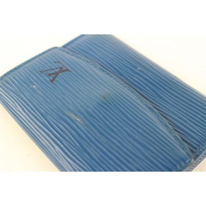 Louis Vuitton Blue Epi Leather Coin Pouch Change Purse Wallet 505lvs68