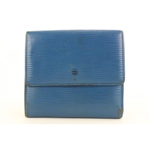 Louis Vuitton Blue Epi Leather Elise Snap Wallet 163lvs25