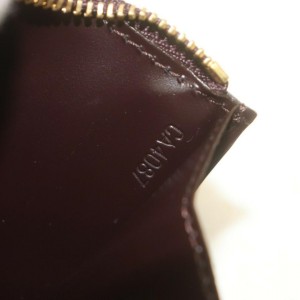 Louis Vuitton Bordeaux Monogram Vernis Amarante Pochette Cles Key Pouch Coin 861667