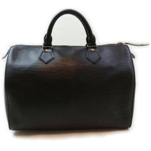 Louis Vuitton Black Epi Leather Noir Speedy 30 Boston Bag 859102