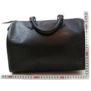 Louis Vuitton Black Epi Leather Noir Speedy 30 Boston Bag  862102