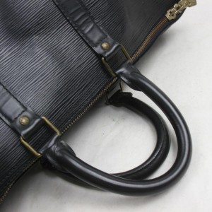 Louis Vuitton Black Epi Leather Keepall 45 Boston Duffle PM 863015