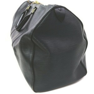 Louis Vuitton Black Epi Leather Noir Keepall 50 Duffle Bag 863133