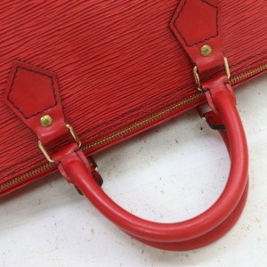 Louis Vuitton Large Red Epi Leather Speedy 40 Boston Bag 863154