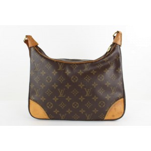 Louis Vuitton Monogram Boulogne Zip Hobo Shoulder Bag 7LVS1210