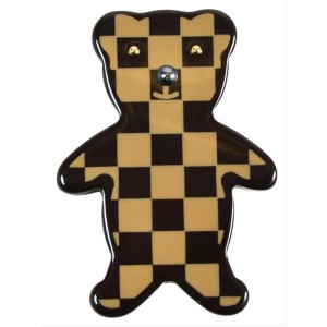 Louis Vuitton Damier Ebene Resin Teddy Bear Brooch Pin 101lv15