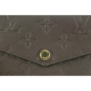 Louis Vuitton Brown Monogram Empreinte Leather Key Pouch Pochette Cles Coin 99lv78