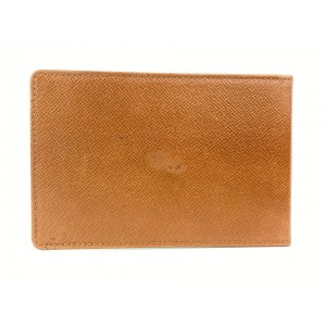 Louis Vuitton Brown Leather Taiga Card Hold Wallet Case ID 7L918