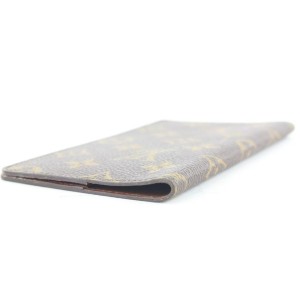 Louis Vuitton Monogram Long Bifold Wallet Check Book and Card Holdfer 294lvs217