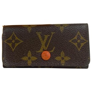 Louis Vuitton Orange Monogram Canvas Multicles 4 Key Holder Wallet Case  18LA102