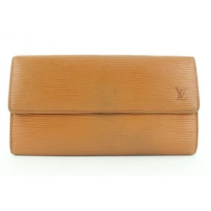 Louis Vuitton  Brown Epi Leather Long Sarah Wallet 2ld0121
