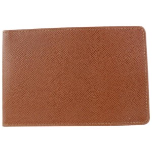 Louis Vuitton Brown Taiga Leather Card Holder ID Wallet case 511lvs68
