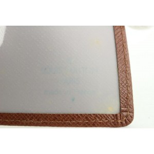Louis Vuitton Brown Taiga Leather Monogram Card Holder Wallet case 97lvs427
