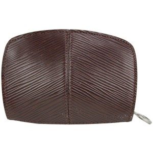 Louis Vuitton Moka Brown Epi Leather Demi Lune Zippy Coin Purse 14lvs1230