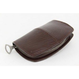 Louis Vuitton Moka Brown Epi Leather Demi Lune Zippy Coin Purse 14lvs1230