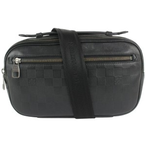 Louis Vuitton Black Damier Infini Leather Ambler Bum Bag Waist Fanny Pack 108lv19