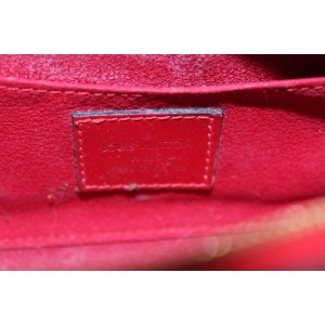 Louis Vuitton Red Epi Leather Dauphine PM Pochette Cosmetic Pouch 8LVS1218