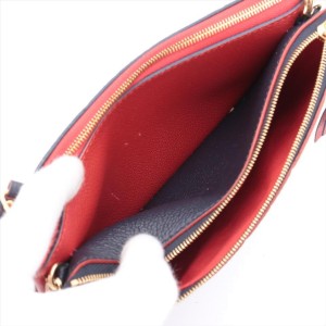 Louis Vuitton Navy x Red Empreinte Leather Double Zip Pochette Crossbody   861864
