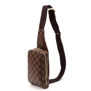 Louis Vuitton Damier Ebene Geronimos Body Bag Fanny Pack Waist Pouch Belt 2LV721