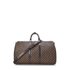Louis Vuitton  Damier Ebene Keepall Bandouliere 55 Duffle Bag with Strap 1lvlm311