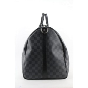 Louis Vuitton Damier Graphite Keepall Bandouliere 55 Duffle Bag with Strap 