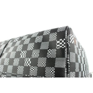 Louis Vuitton Black Distorted Damier Keepall Bandouliere 50 Duffle Bag 125lvs23