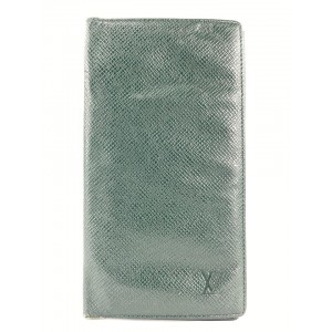 Louis Vuitton Green Taiga Leather Brazza Long Wallet 16LVL1125