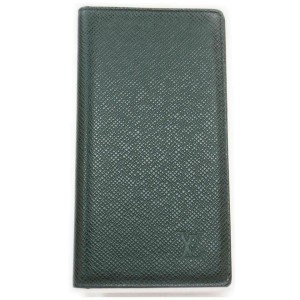 Louis Vuitton Green Taiga Long Wallet Diary Cover Agenda 860975