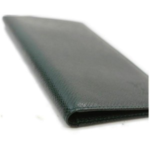 Louis Vuitton Green Taiga Long Wallet Diary Cover Agenda 860975