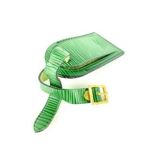 Louis Vuitton Rare Green Epi Luggage Name Tag 10lva1116