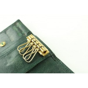 Louis Vuitton Green Taiga Leather Multicless 4 Key Holder Wallet Case 11LVA1111