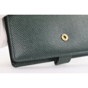 Louis Vuitton  Green Taiga Leather Small Ring Agenda PM 10lvs111