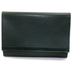 Louis Vuitton Porte Document Volga Fold Clutch Taiga Leather Portfolio 872793