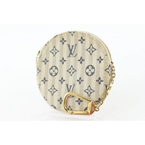 Louis Vuitton Rare Beige x Grey Mini Lin Croisette Round Coin Purse 106lvs428