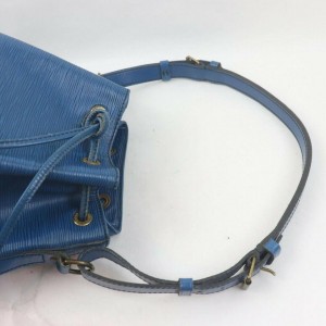 Louis Vuitton Blue Epi Leather Toledo Petit Noe Drawstring Bucket Hobo Bag 863161