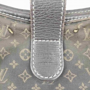 Louis Vuitton Fusain Brown Ebene Mini Lin Elegie Hobo Bag  with Strap  858336