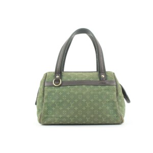 Louis Vuitton Green Khaki Monogram Mini Lin Josephine PM Boston Speedy Bag 862815