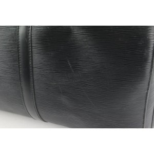 Louis Vuitton Black Epi Leather Noir Keepall 50 Duffle Bag 517lvs68