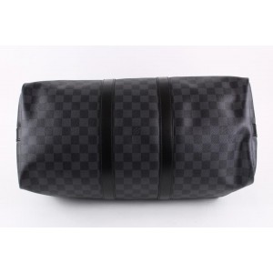 Louis Vuitton Damier Graphite Keepall Bandouliere 45 Duffle Bag with Strap 1LVS1222